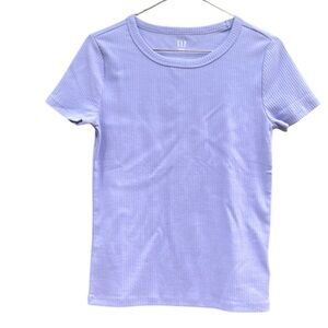 GAP Lavender Ribbed Basic Short Sleeved Basic Tee Classic Daily Wear SP